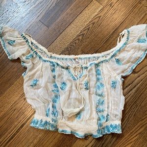 Off the shoulder cropped top